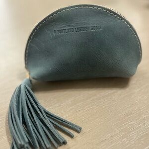 Portland Leather Aqua Taco Tassel Pouch